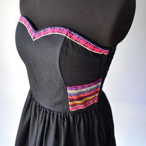 Black Cotton Festive Strapless Dress from H&M